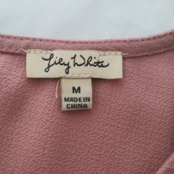 Lily White Women's size M pink long sleeve top - Picture 12 of 14